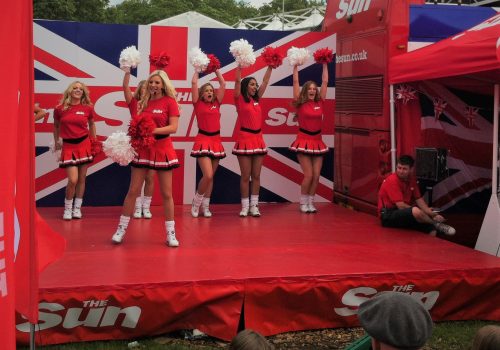 The Sun Cheerleaders at The Olympics in Hyde Park
