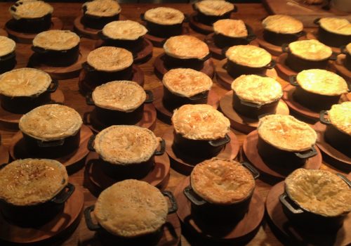 Individual Steal and Ale Pies for Client Christmas Party
